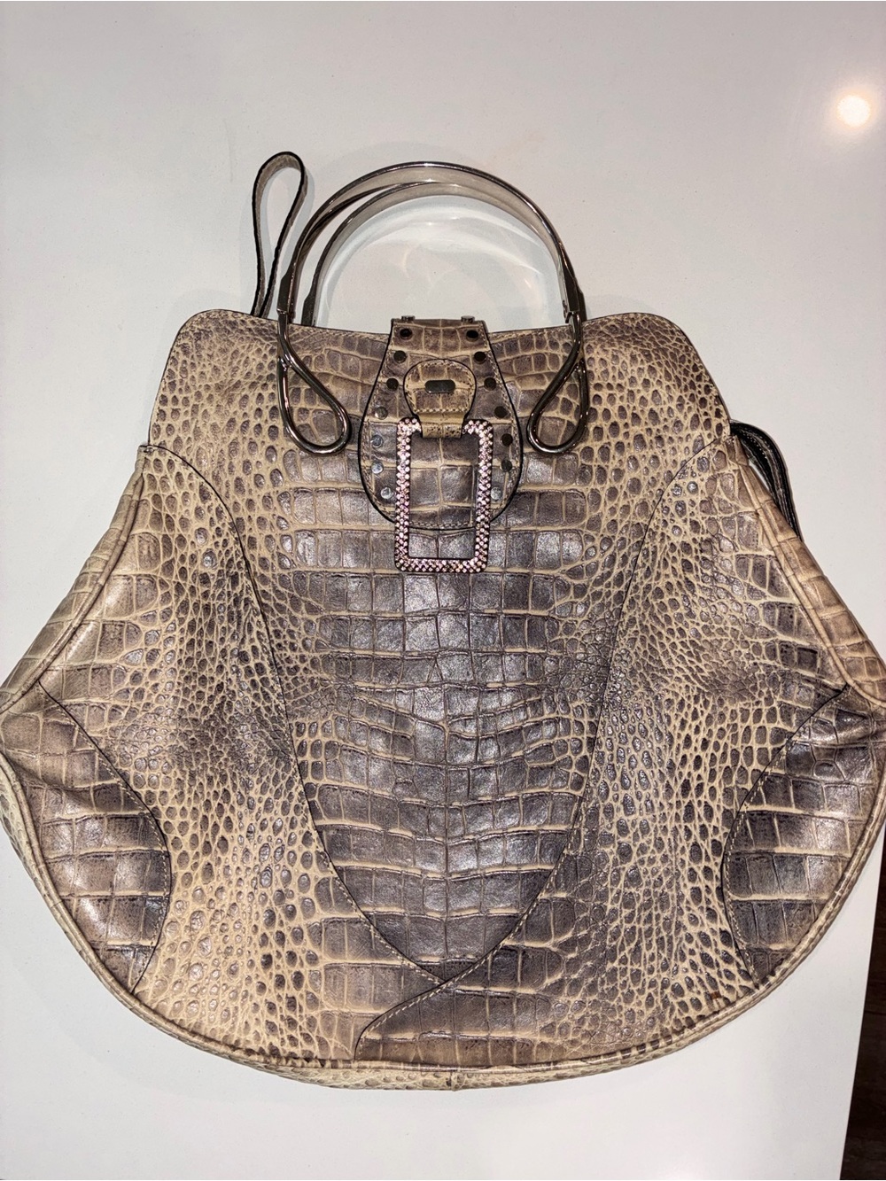 Vintage GUESS Leather Top-Handle Bag